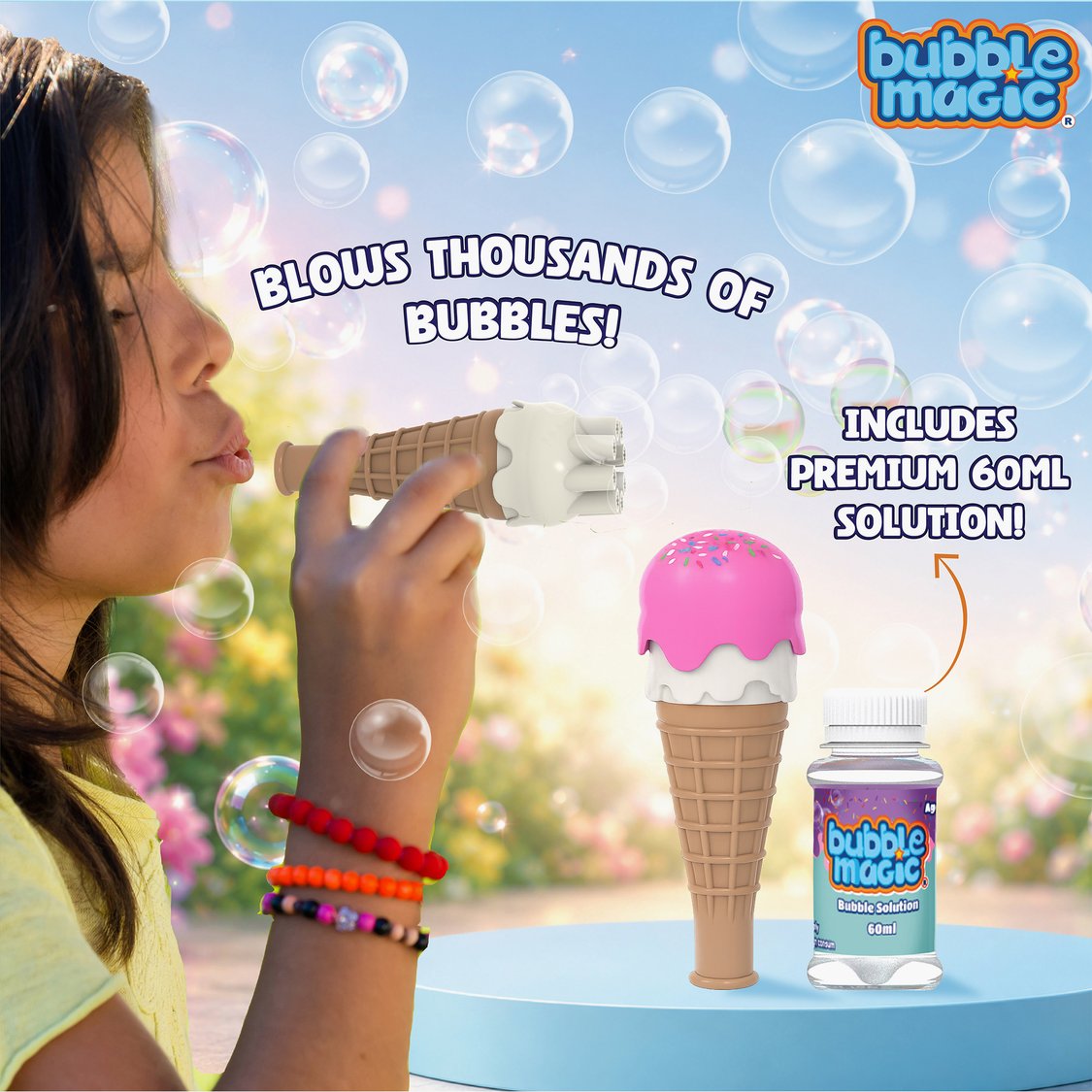 Bubble Magic Bubble Blower Toy - Strawberry Ice-Cream