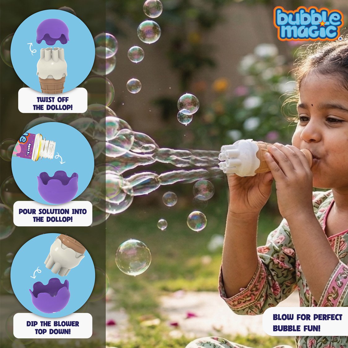 Bubble Magic Bubble Blower Toy - Black Currant Ice-Cream