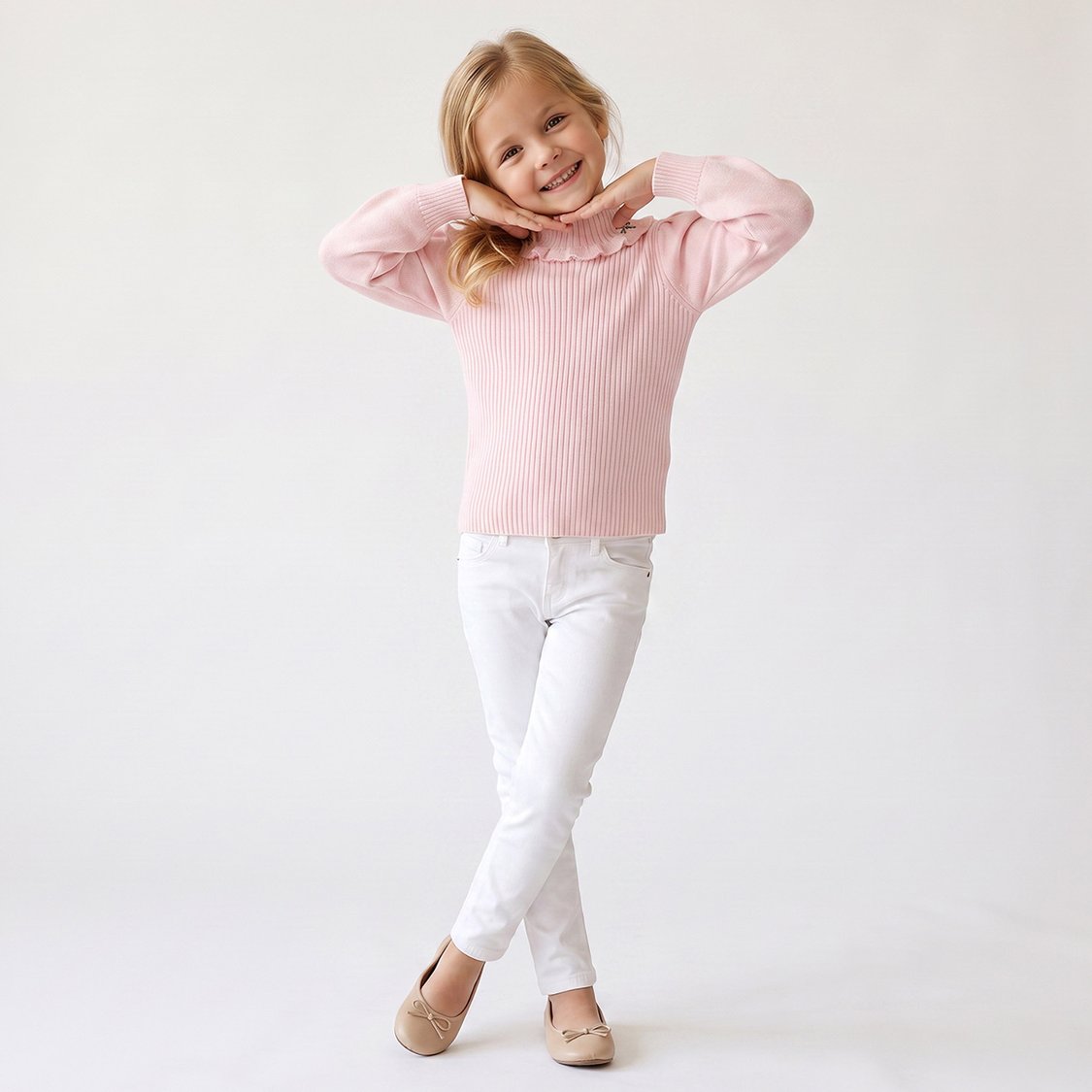 Juniors Ruffle Neck Sweater