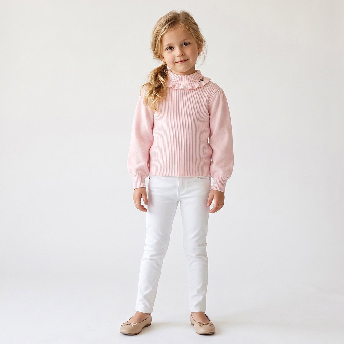 Juniors Ruffle Neck Sweater