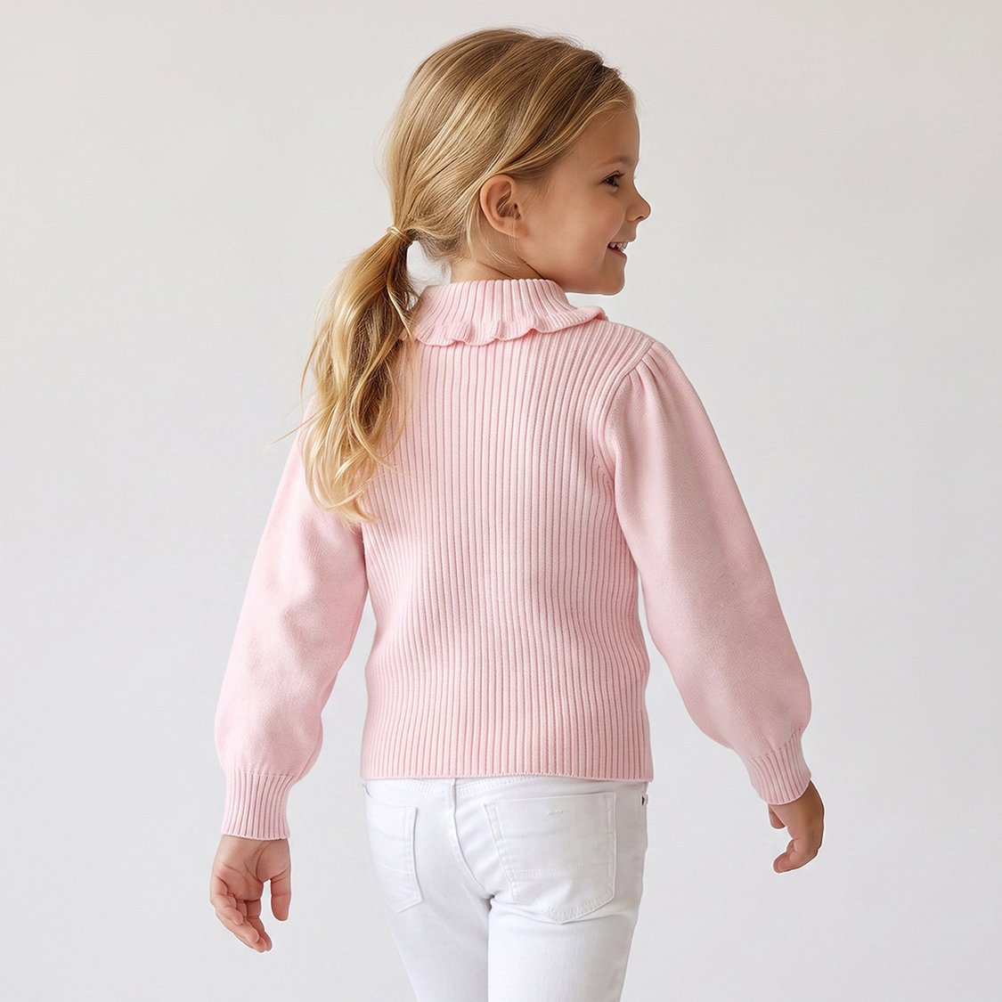 Juniors Ruffle Neck Sweater