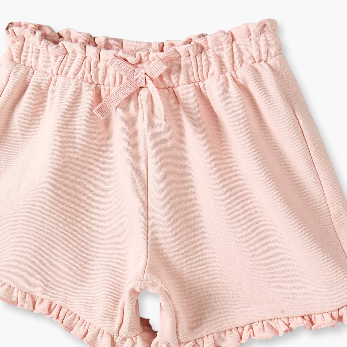 Juniors Solid Shorts with Ruffle Detail