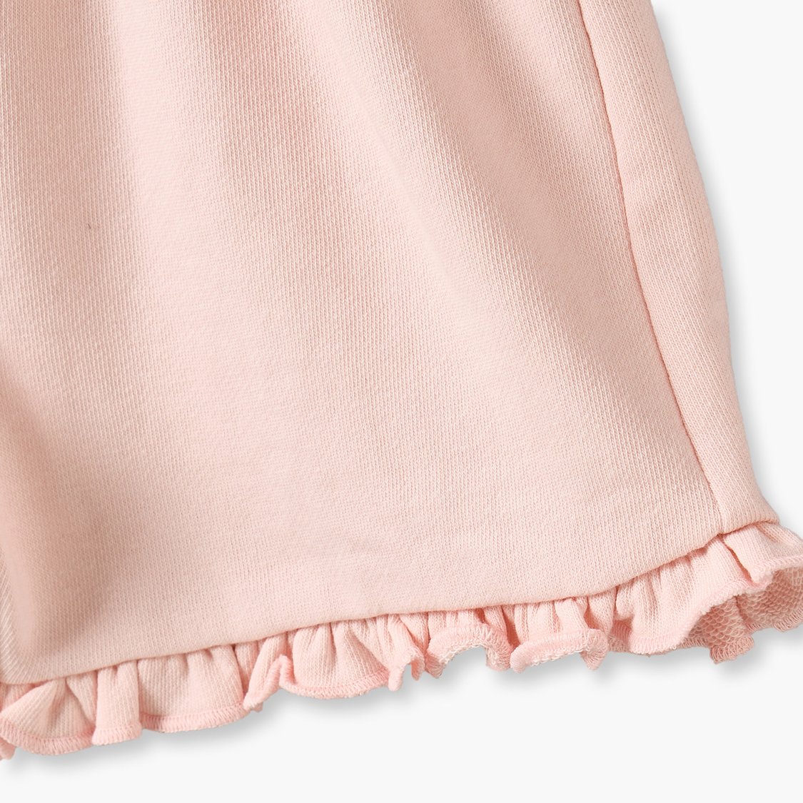 Juniors Solid Shorts with Ruffle Detail