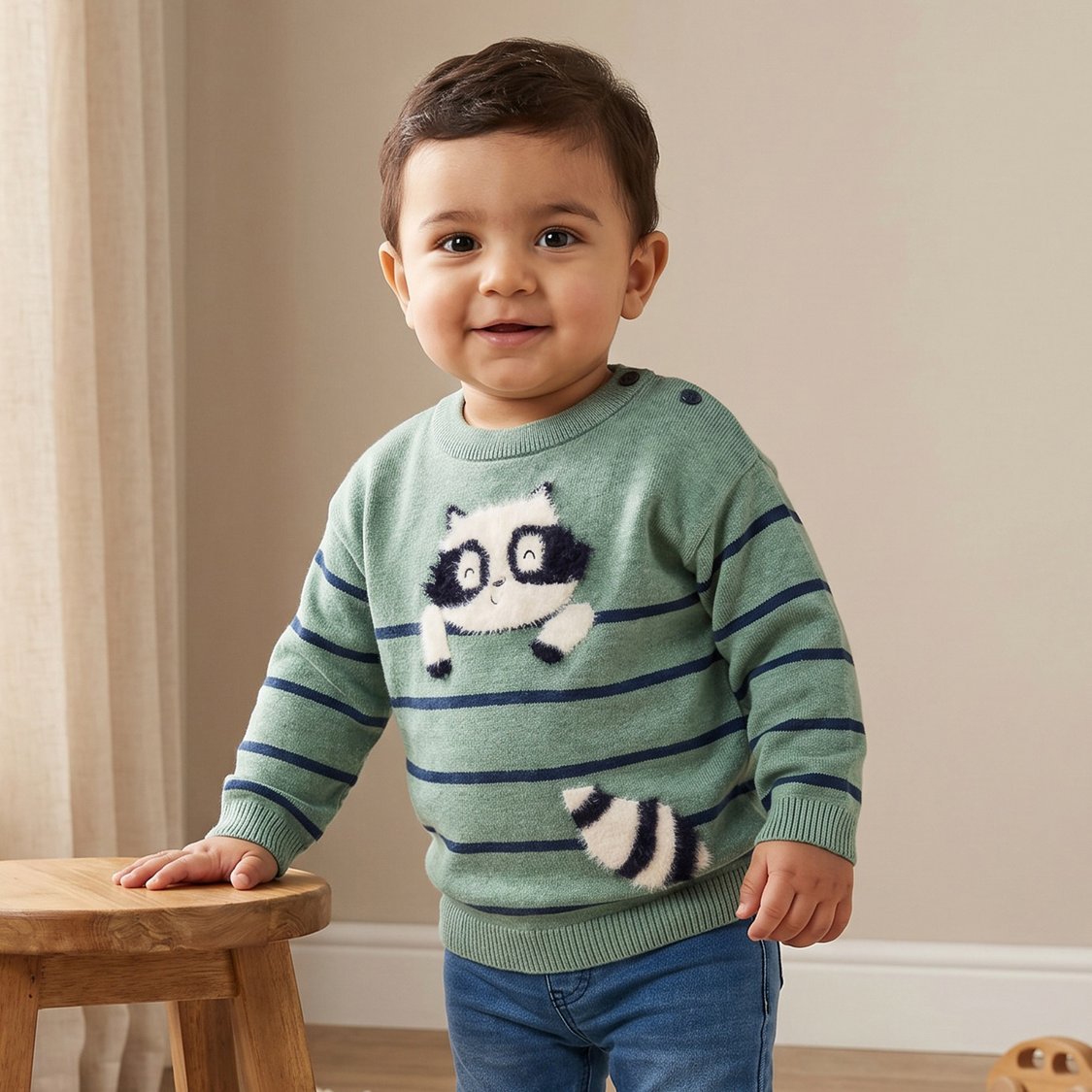 Juniors Panda Applique Sweater