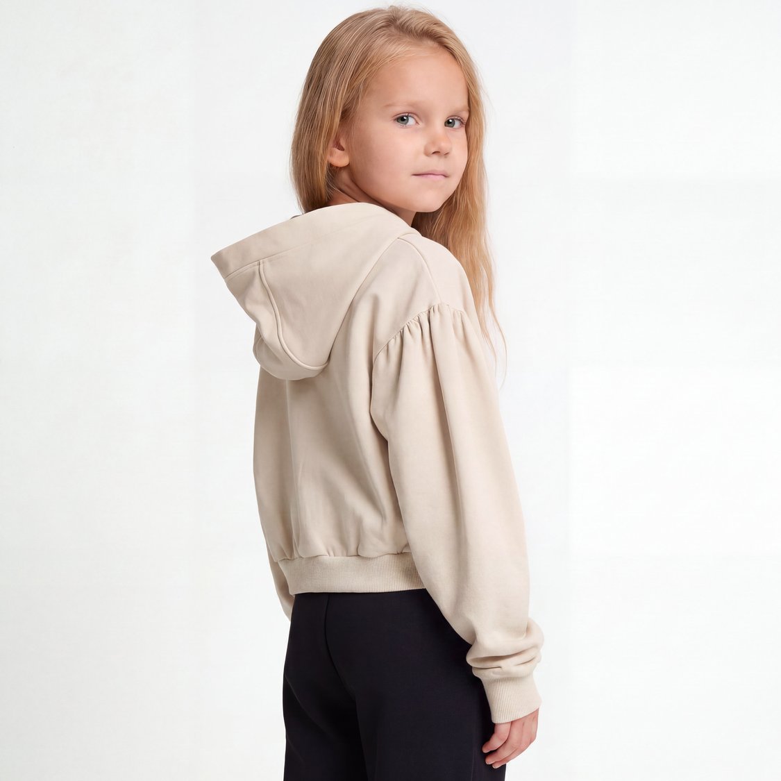 Juniors Solid Hooded Sweatshirt