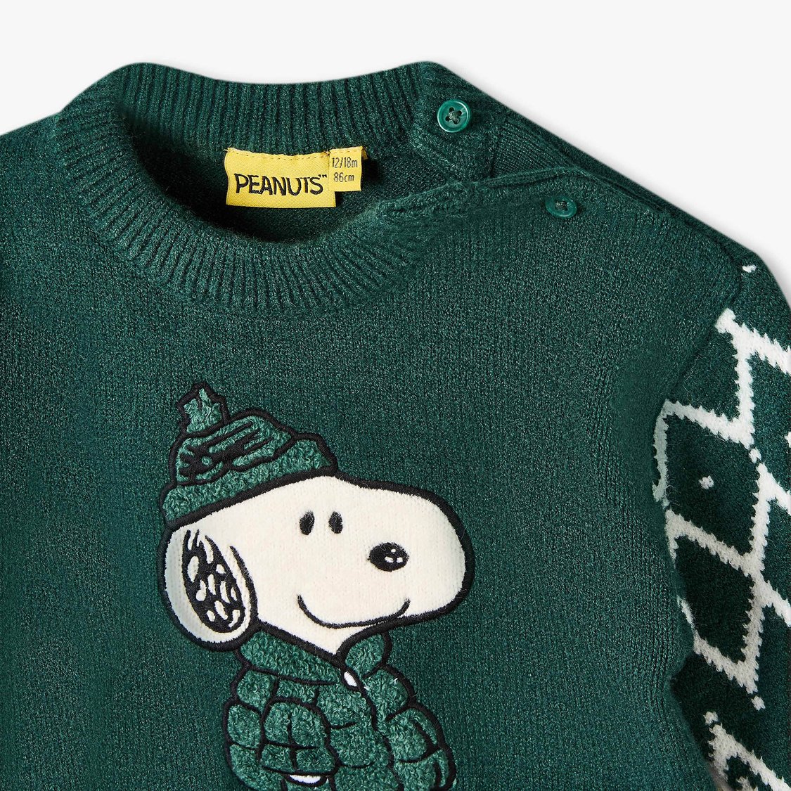 Juniors Snoopy Applique Sweater