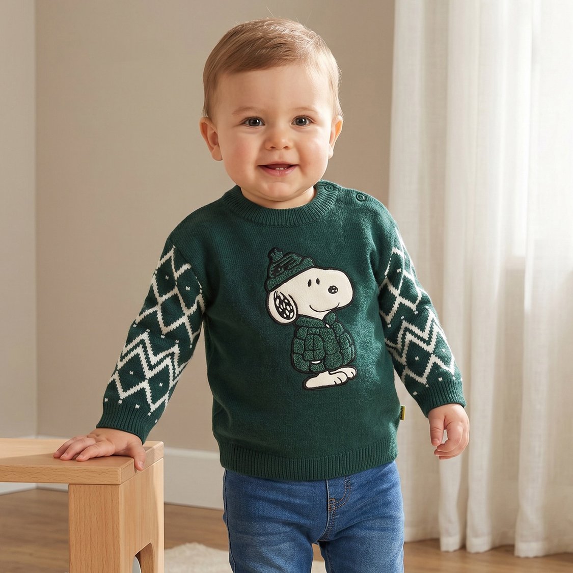 Juniors Snoopy Applique Sweater