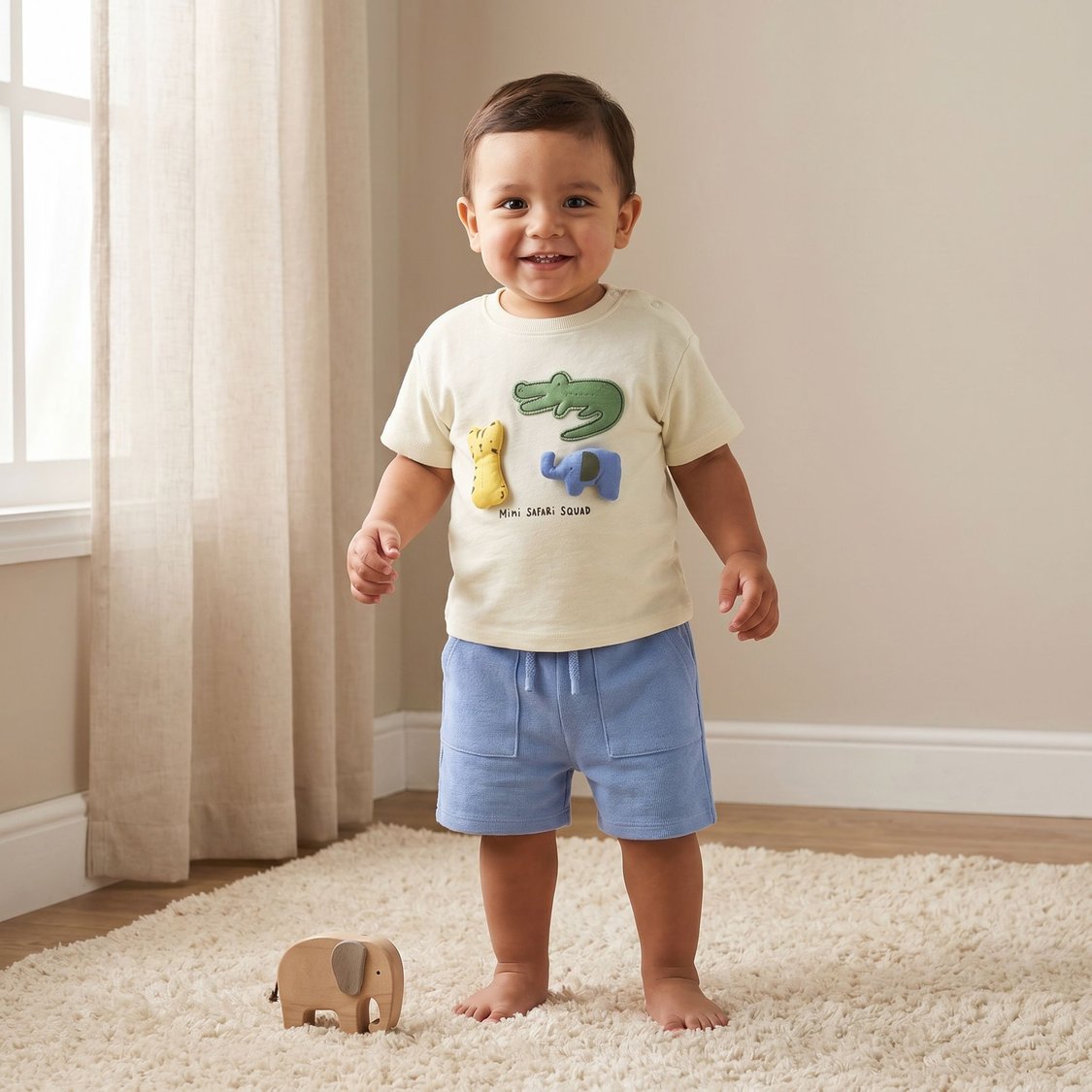 Juniors Safari Applique T-shirt and Shorts Set