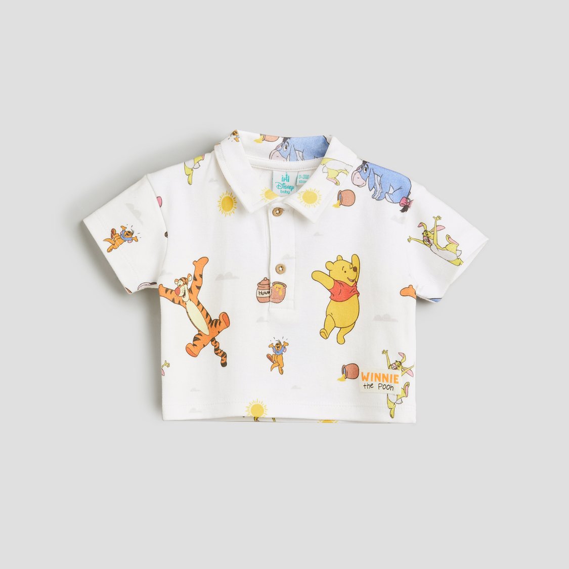 Juniors Winnie and Friends Print Polo T-shirt and Shorts Set