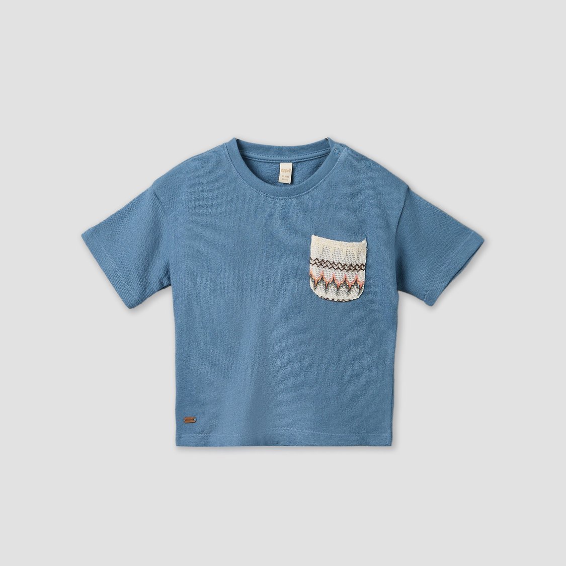 Giggles Solid T-shirt with Embroidered Pocket