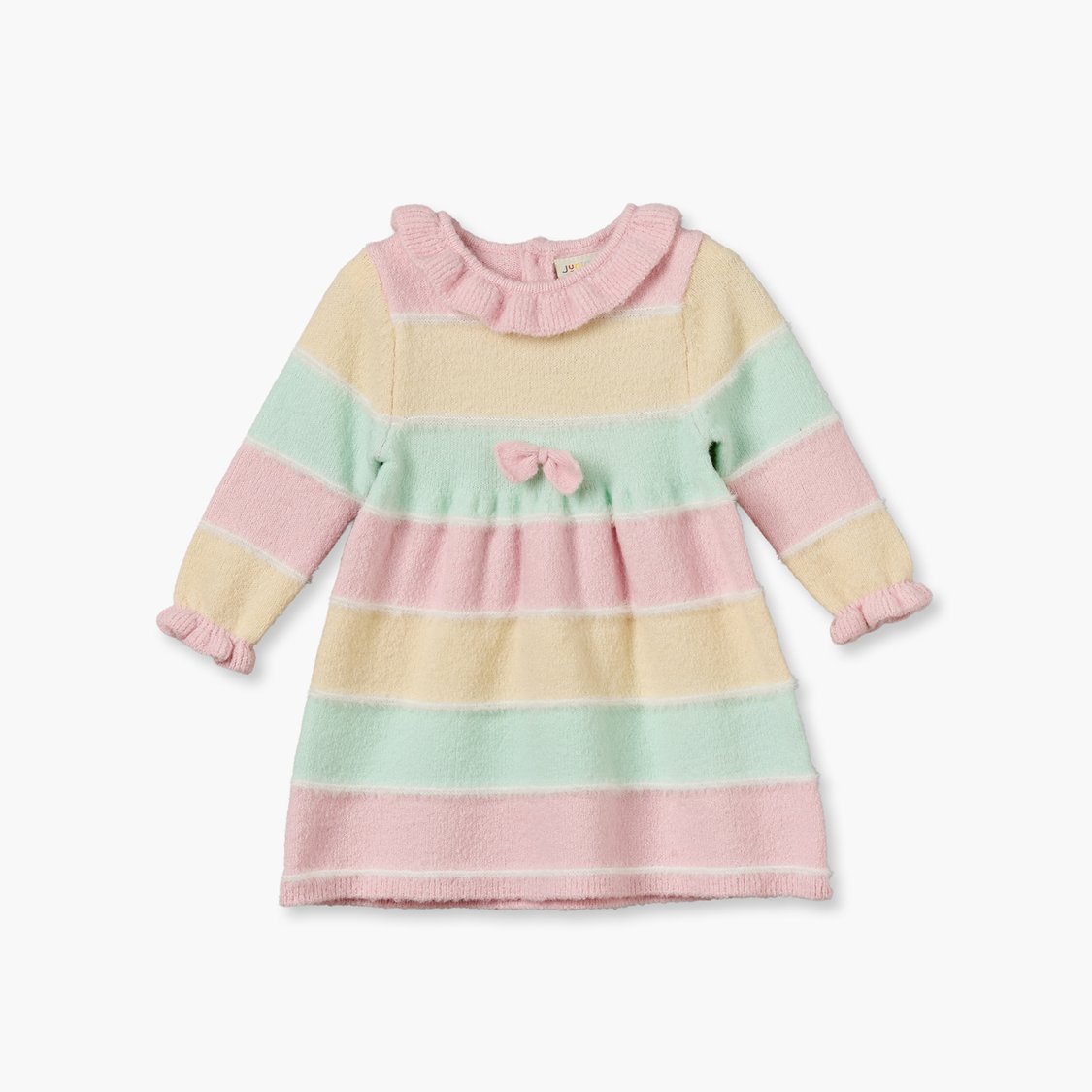 Juniors Striped A-line Dress with Tights