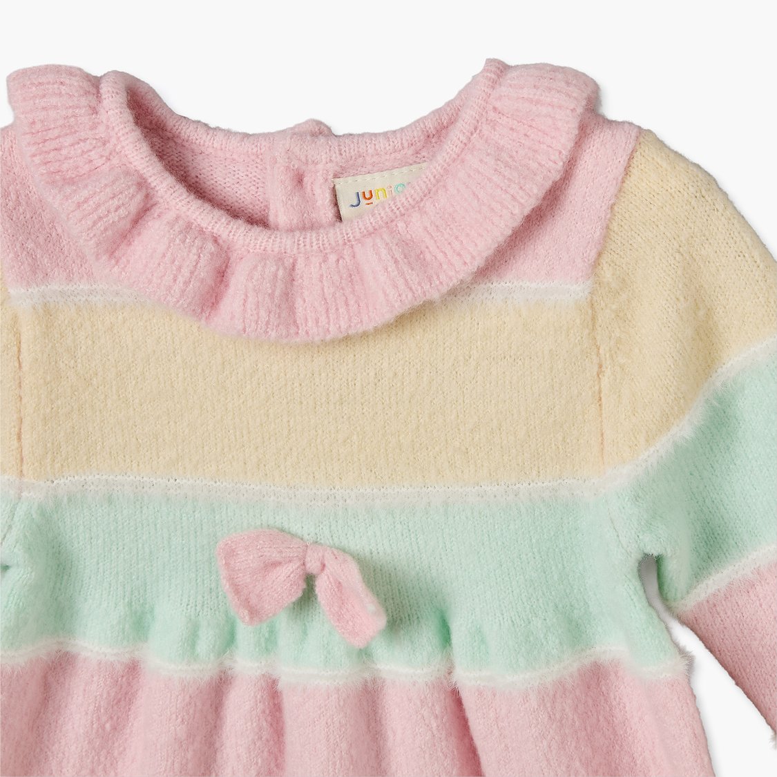 Juniors Striped A-line Dress with Tights
