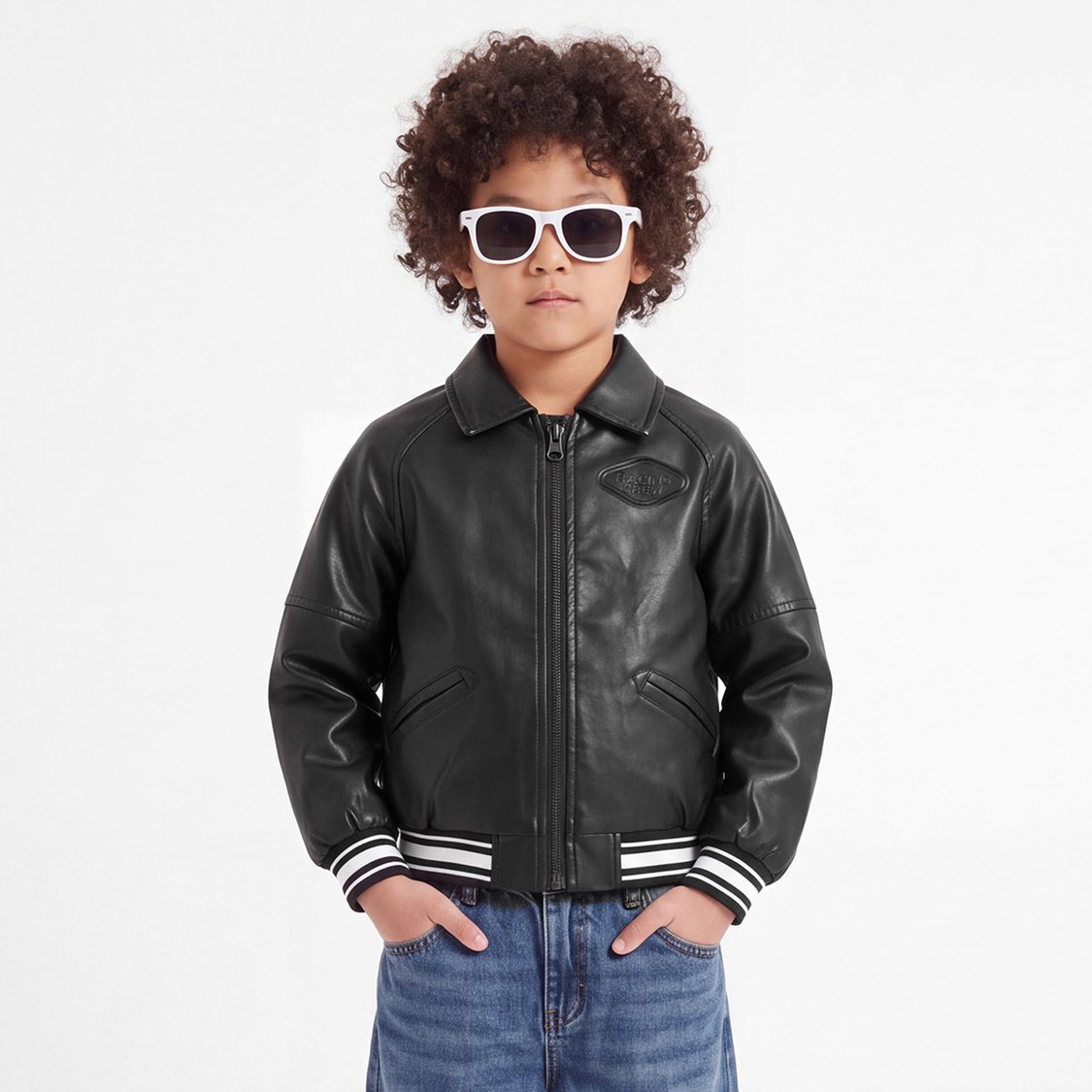 Juniors Collared Biker Jacket