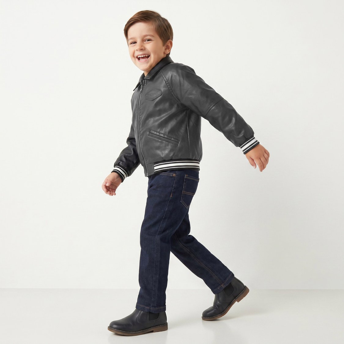 Juniors Collared Biker Jacket