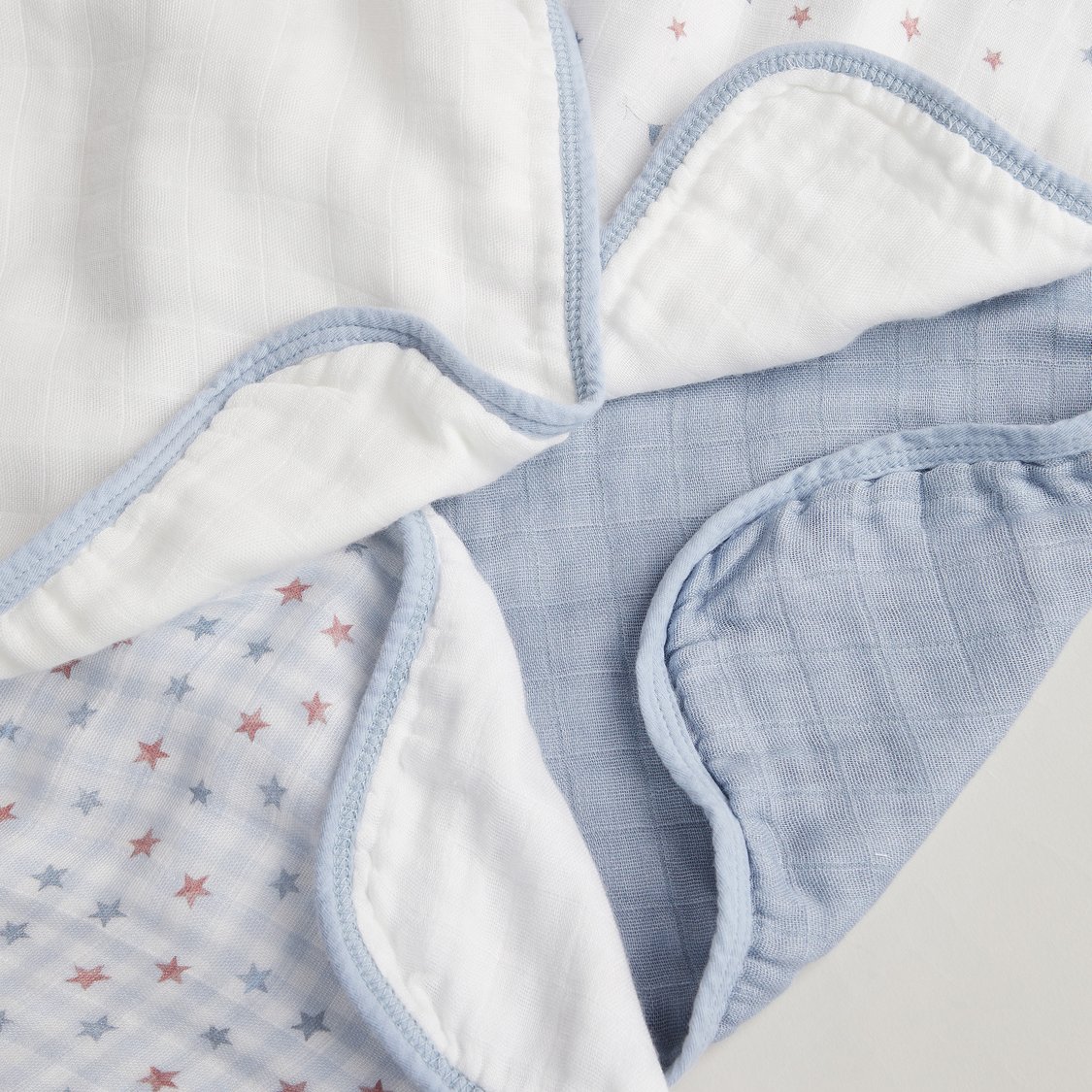 Juniors Assorted Bamboo Muslin Wash Cloth - Pack of 4