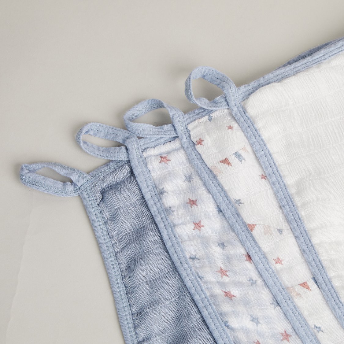 Juniors Assorted Bamboo Muslin Wash Cloth - Pack of 4