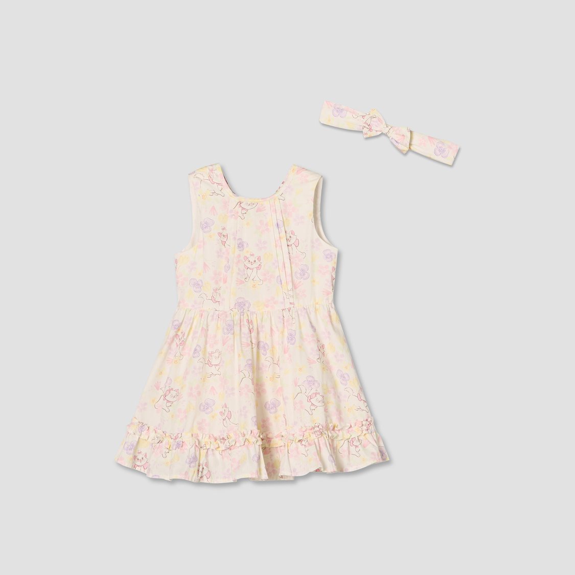 Juniors Marie Print A-line Dress with Headband