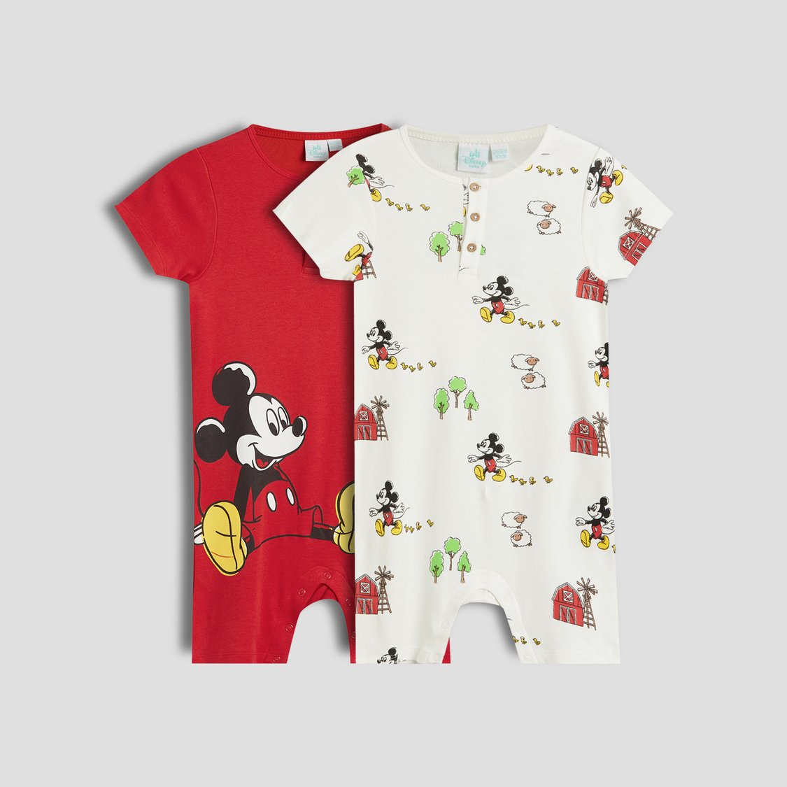 Juniors Mickey Mouse Print Rompers - Pack of 2