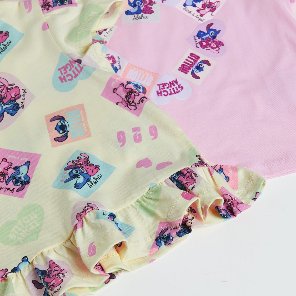 Juniors Stitch & Angel Print Tops - Pack of 2