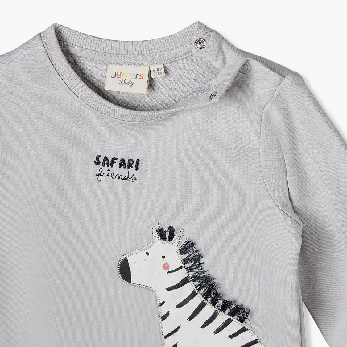 Juniors Zebra Applique Sweatshirt