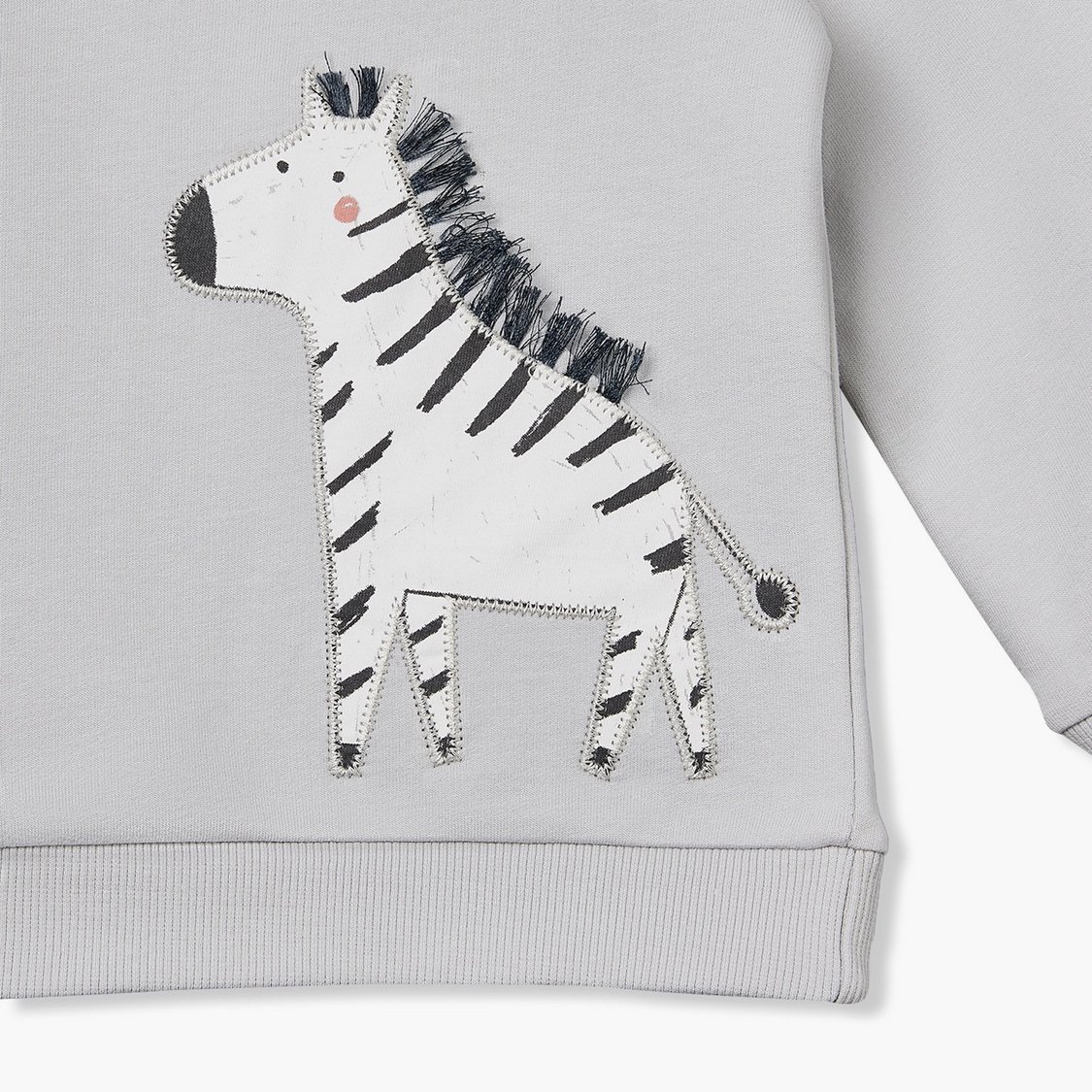 Juniors Zebra Applique Sweatshirt
