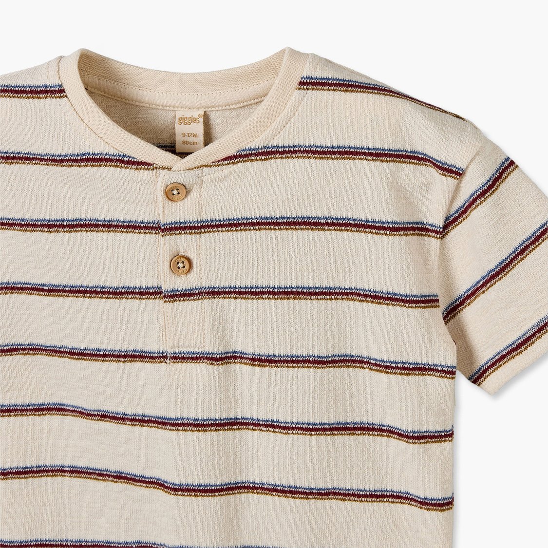 Giggles Striped Henley T-shirt