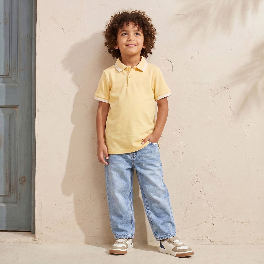 Juniors Contrast Striped Polo T-shirt