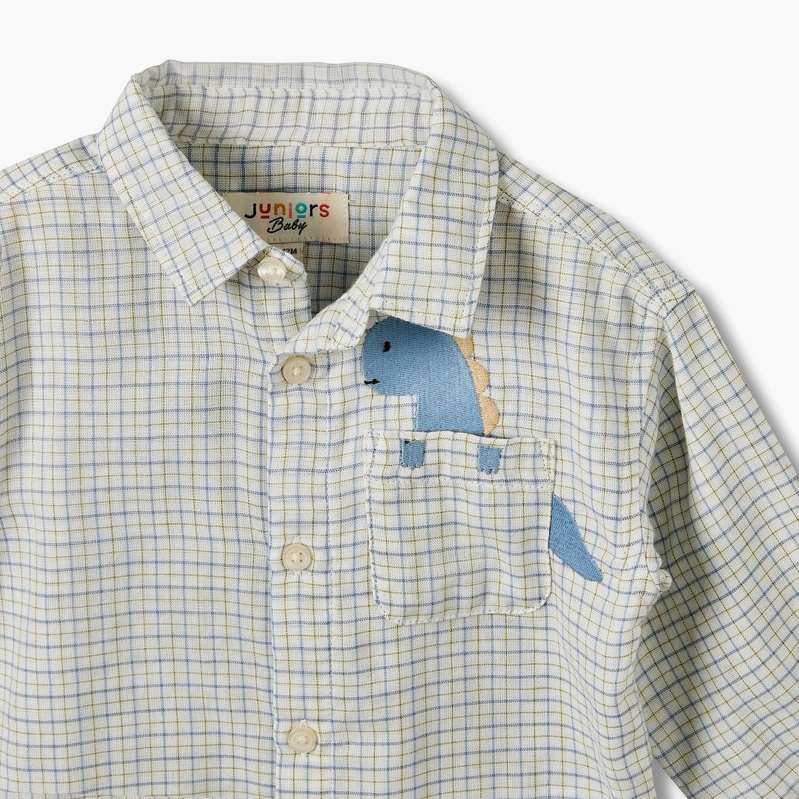 Juniors Dinosaur Embroidered Shirt