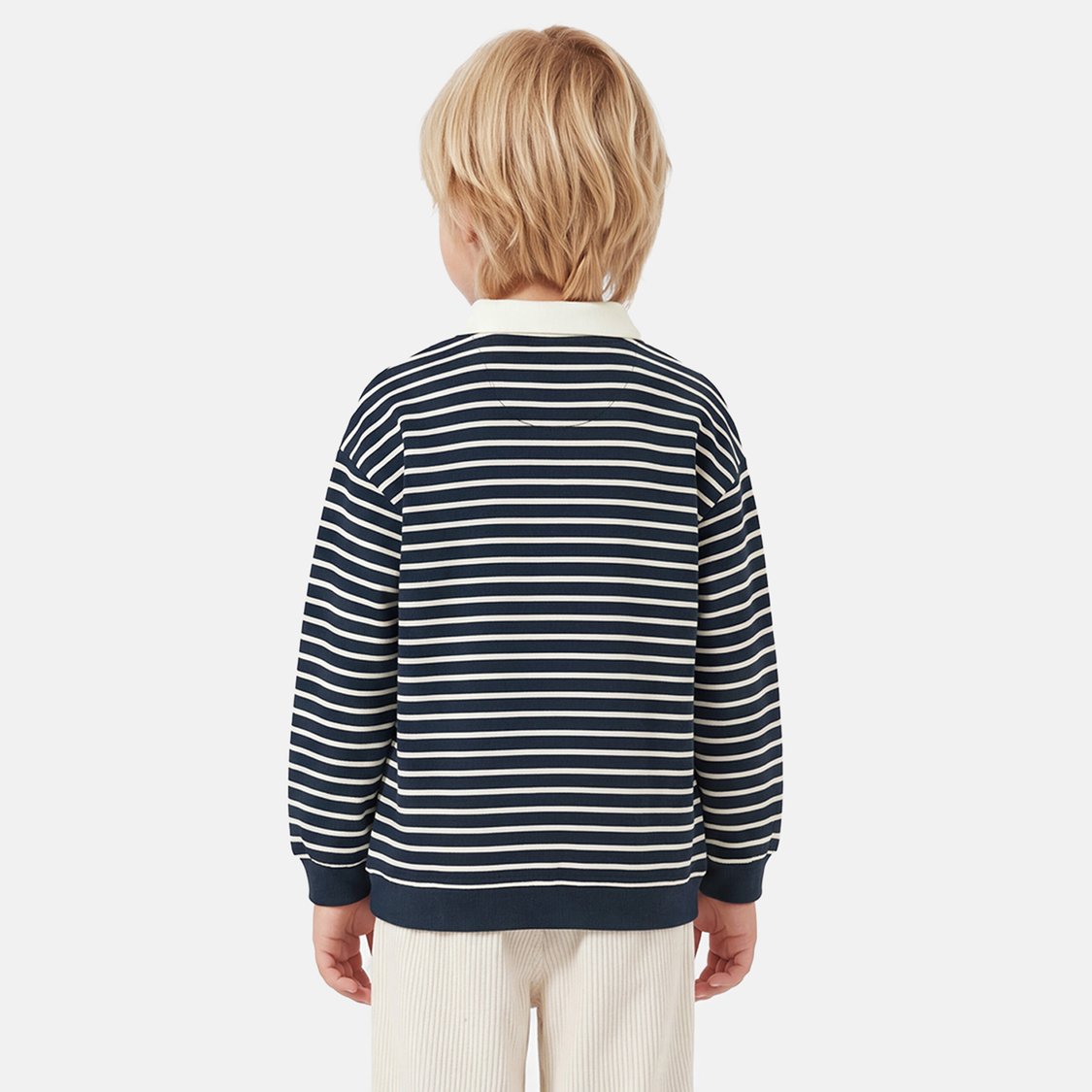 Juniors Striped Polo Neck Pullover Sweater