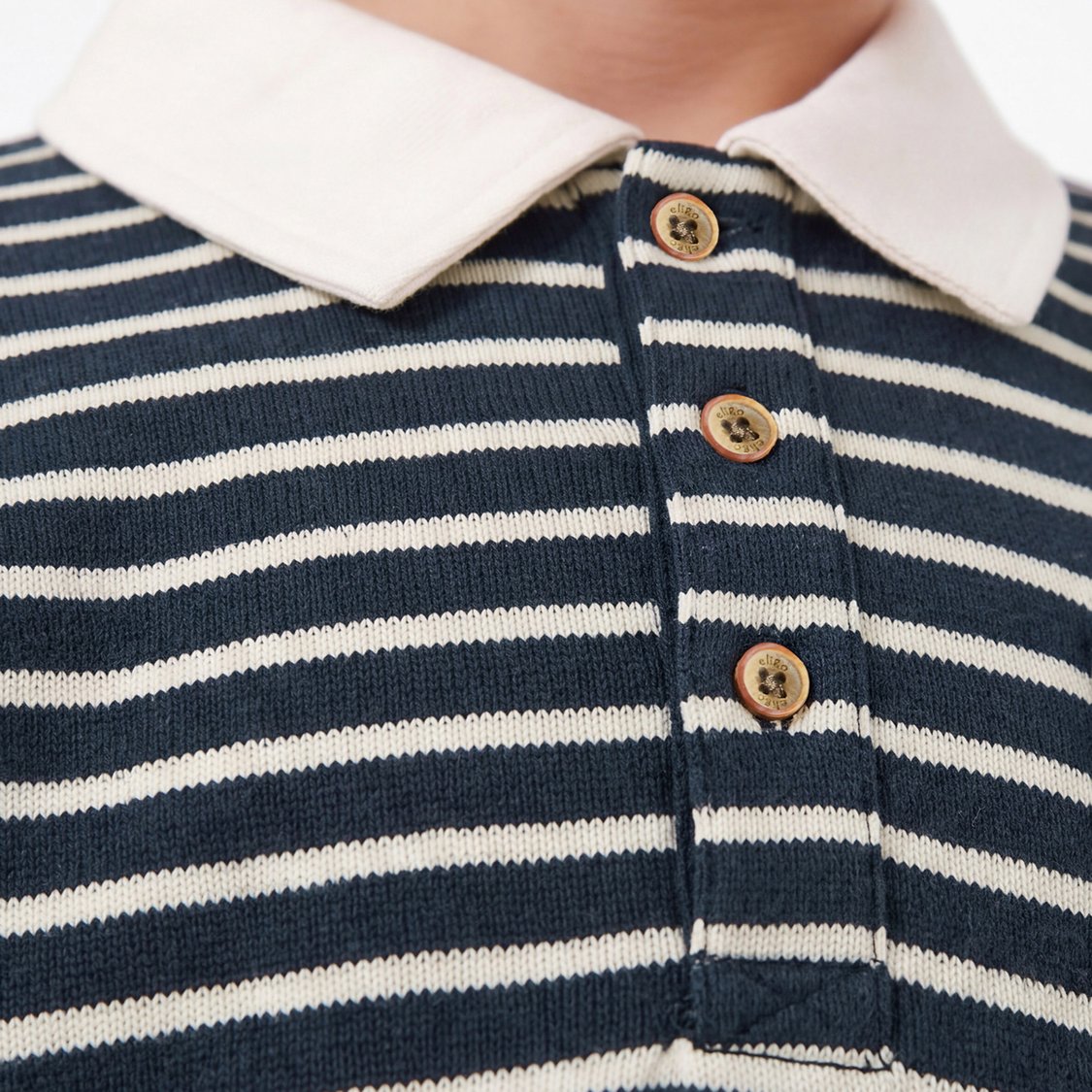 Juniors Striped Polo Neck Pullover Sweater