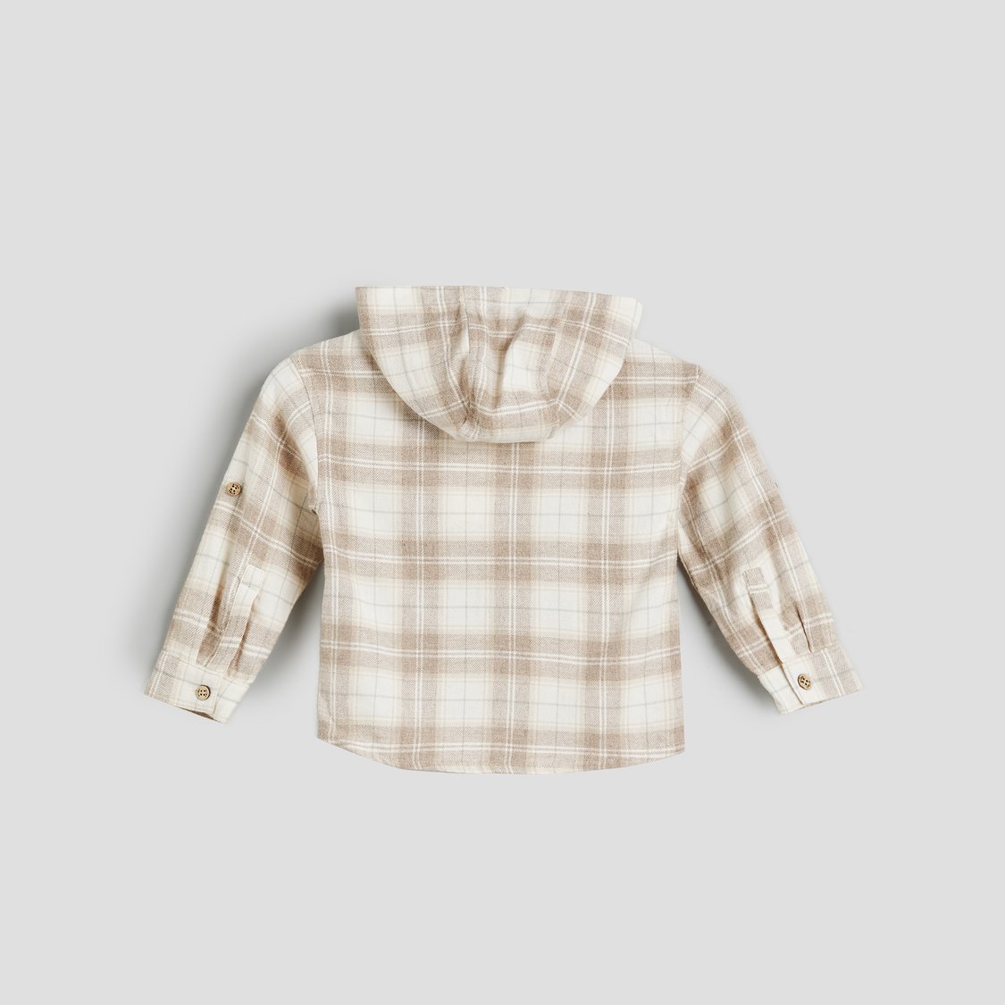 Juniors Checked Hooded Shirt