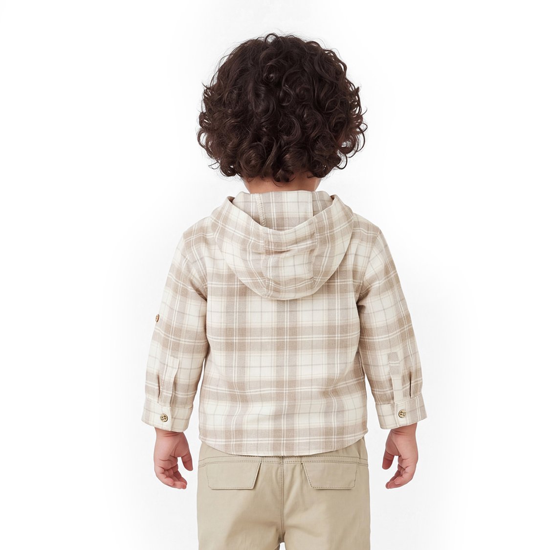 Juniors Checked Hooded Shirt