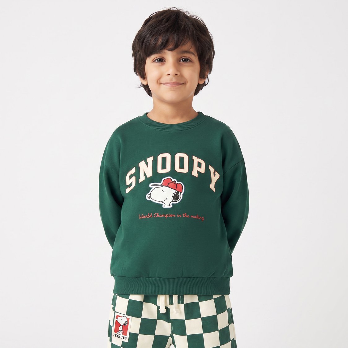 Juniors Snoopy Print Sweatshirt and Track Pants Set