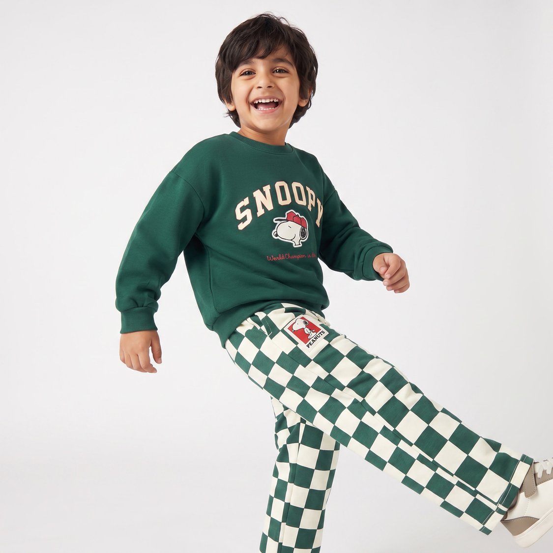 Juniors Snoopy Print Sweatshirt and Track Pants Set