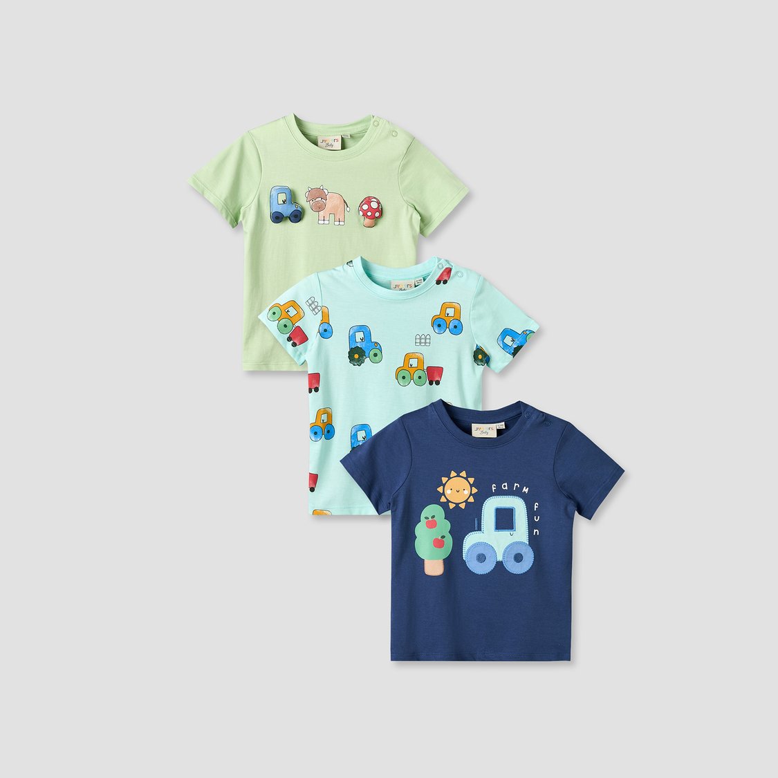 Juniors Car Applique T-shirt - Pack of 3