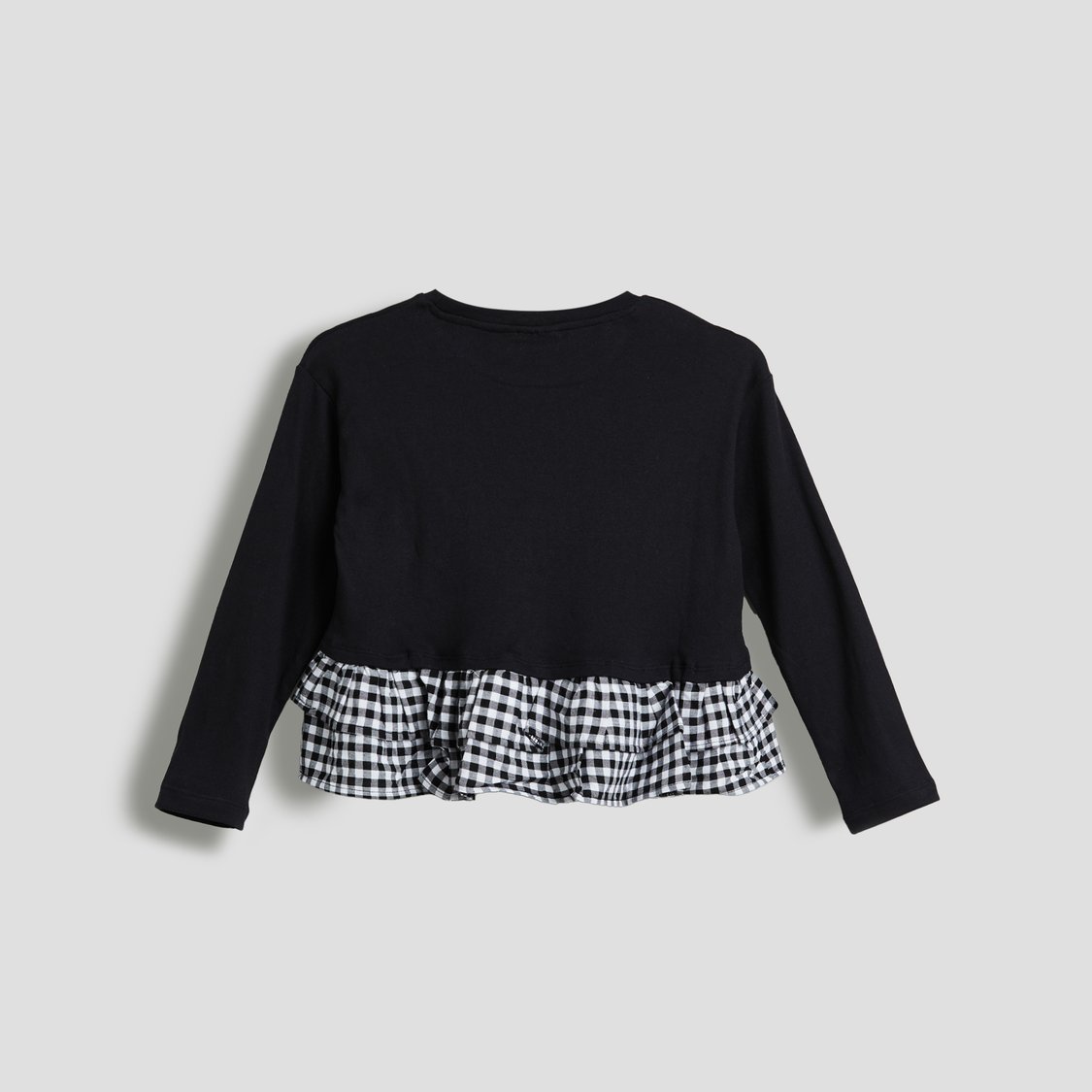 Junior Sports Rhinestone Layered Peplum Top