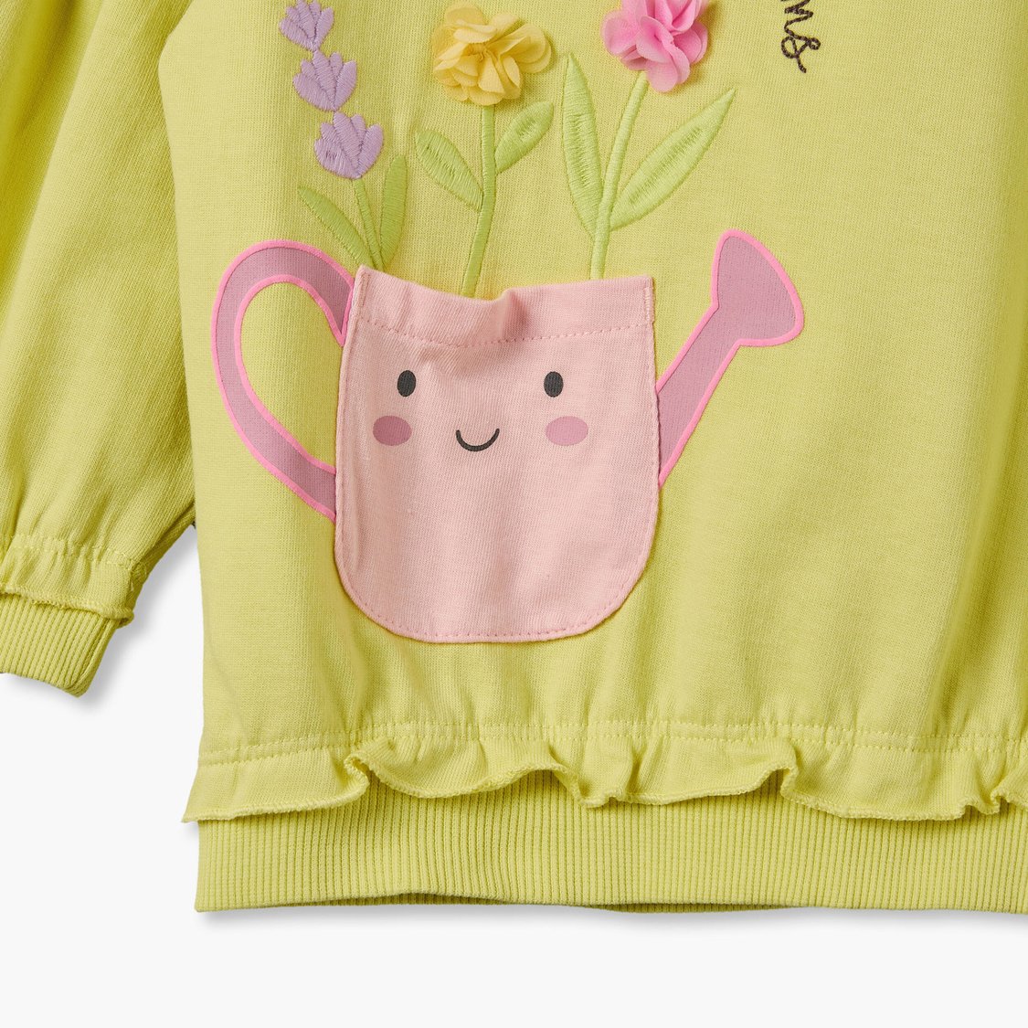 Juniors Floral Applique Sweatshirt and Joggers Set