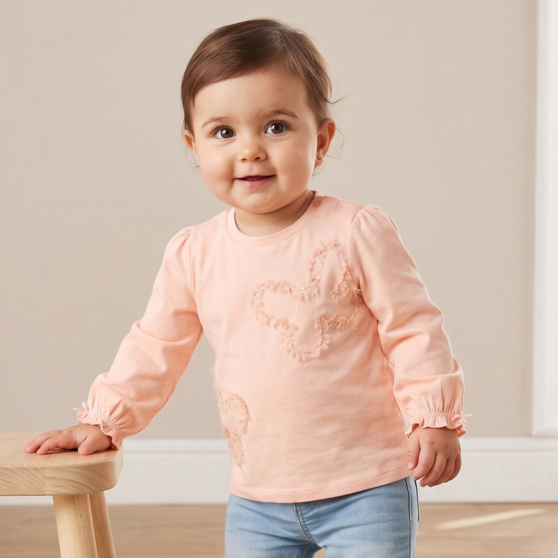 Juniors Butterfly Applique Top
