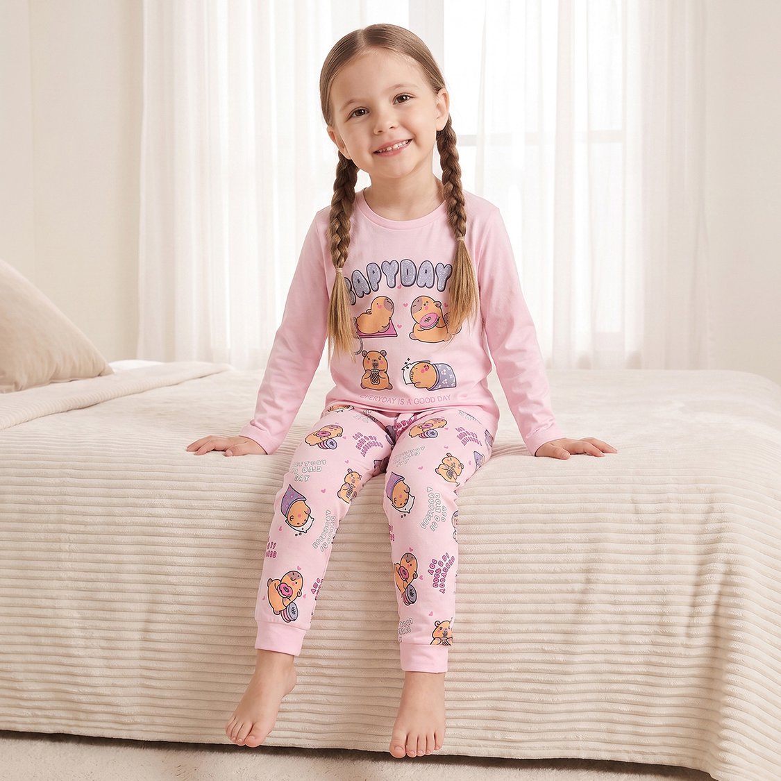 Juniors Capybara Print T-shirt and Pyjama Set