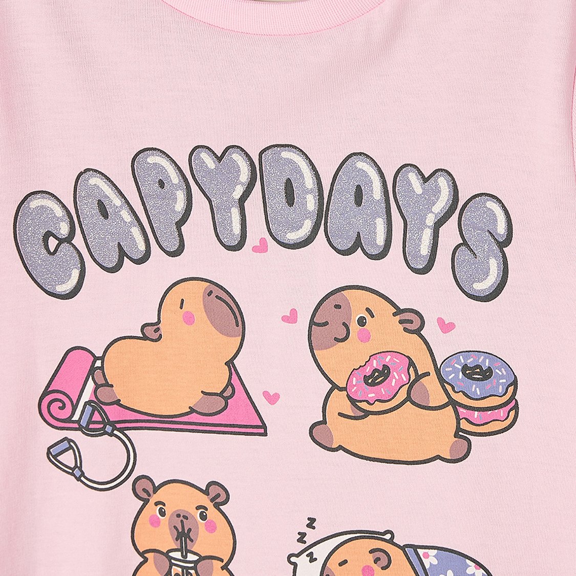 Juniors Capybara Print T-shirt and Pyjama Set