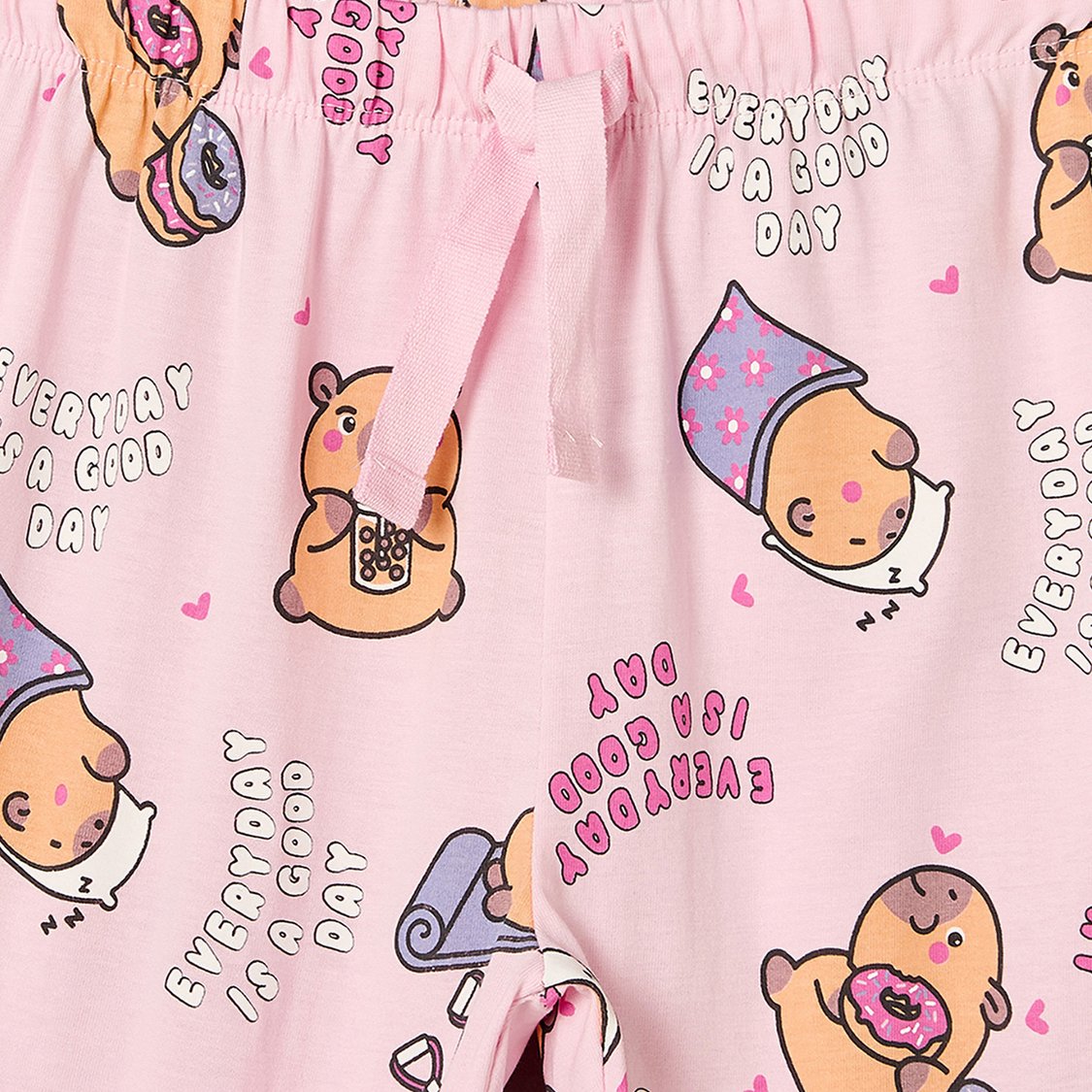 Juniors Capybara Print T-shirt and Pyjama Set