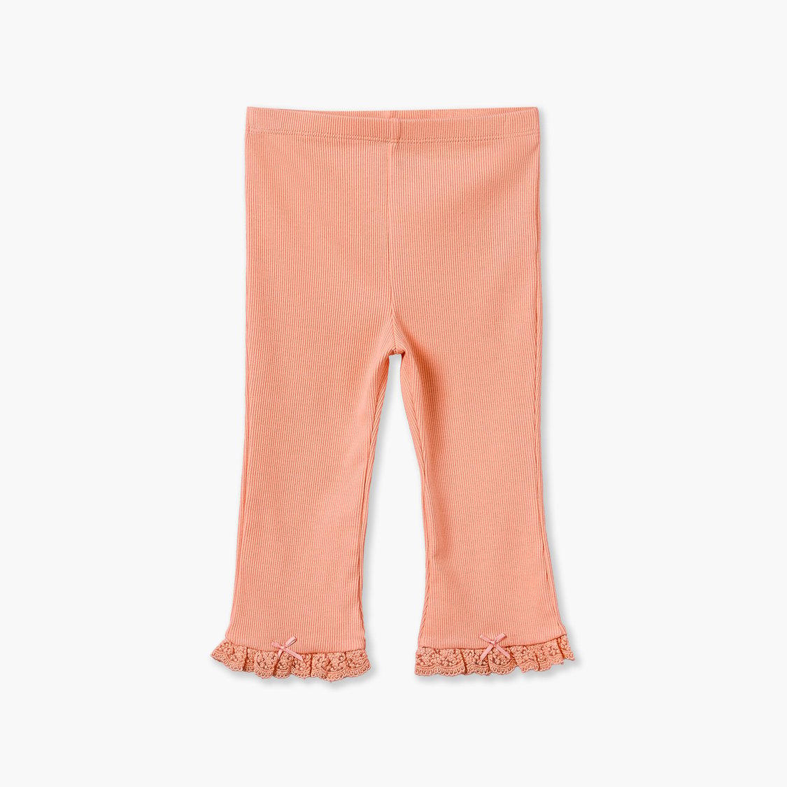 Juniors Flared Leggings with Lace Trim