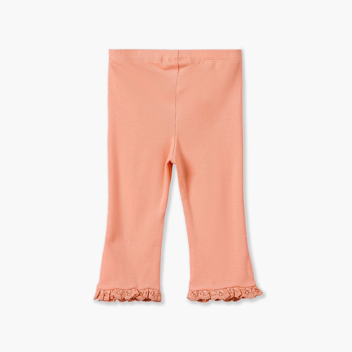 Juniors Flared Leggings with Lace Trim