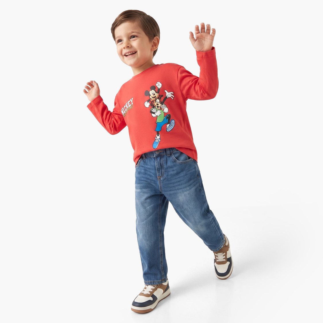 Juniors Mickey Mouse and Friends Print T-shirt