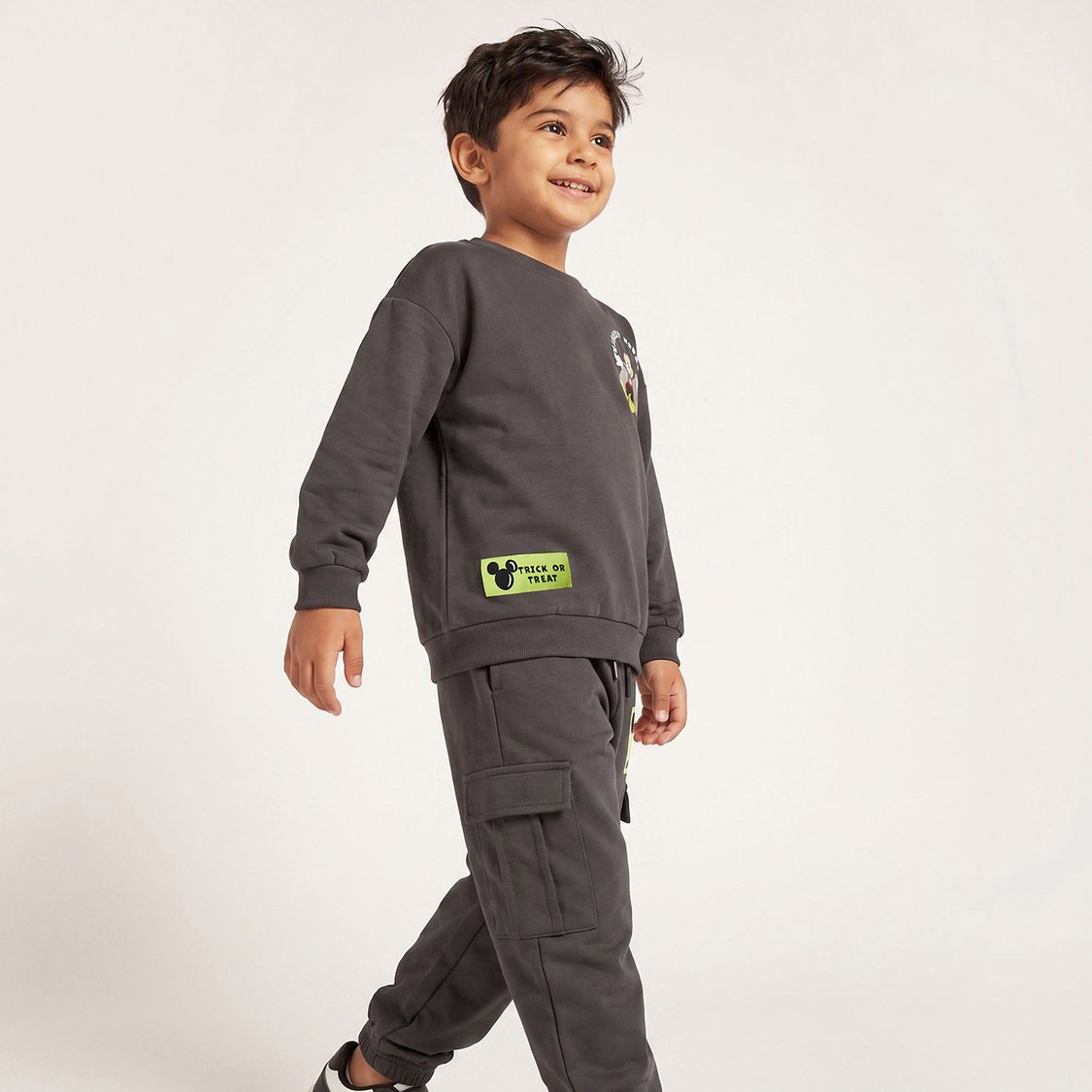 Juniors Mickey Mouse Print Sweatshirt and Joggers Set