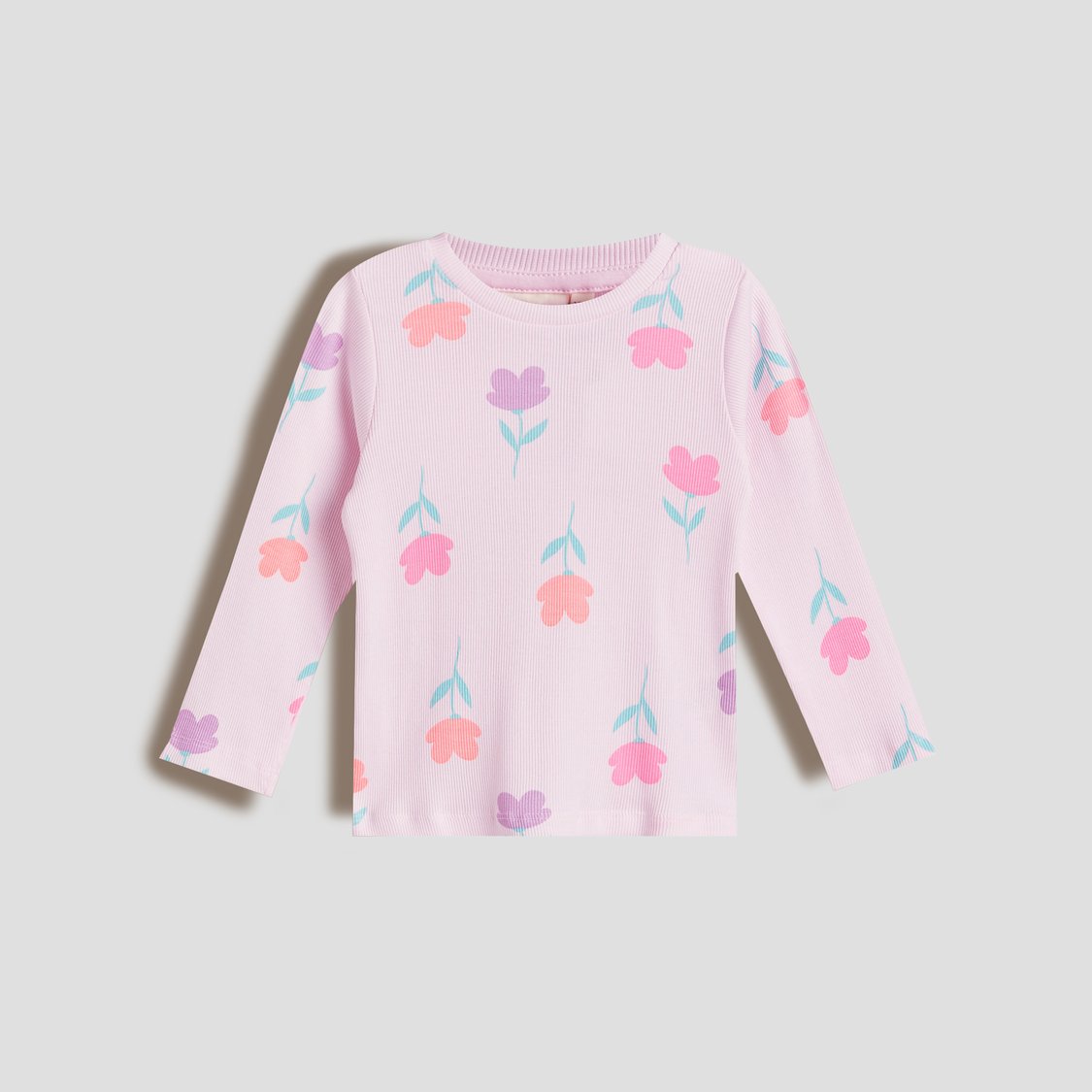 Juniors Floral Print T-shirt with Pyjama Set
