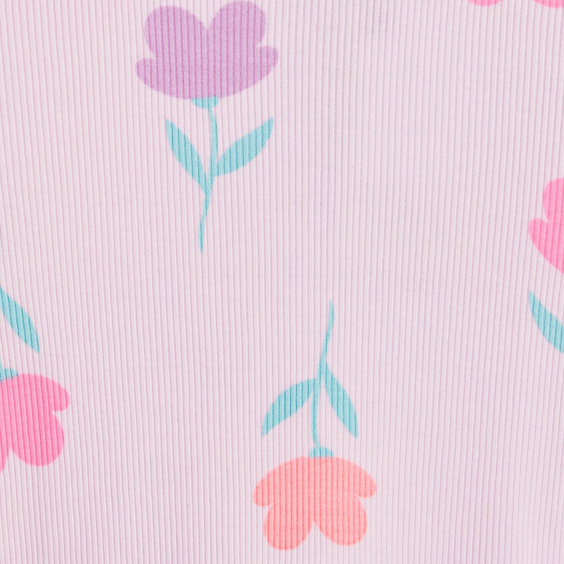 Juniors Floral Print T-shirt with Pyjama Set