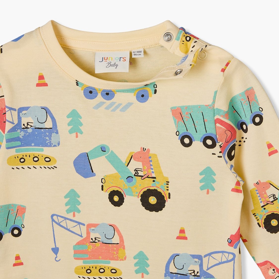 Juniors Construction Vehicle Print T-shirt