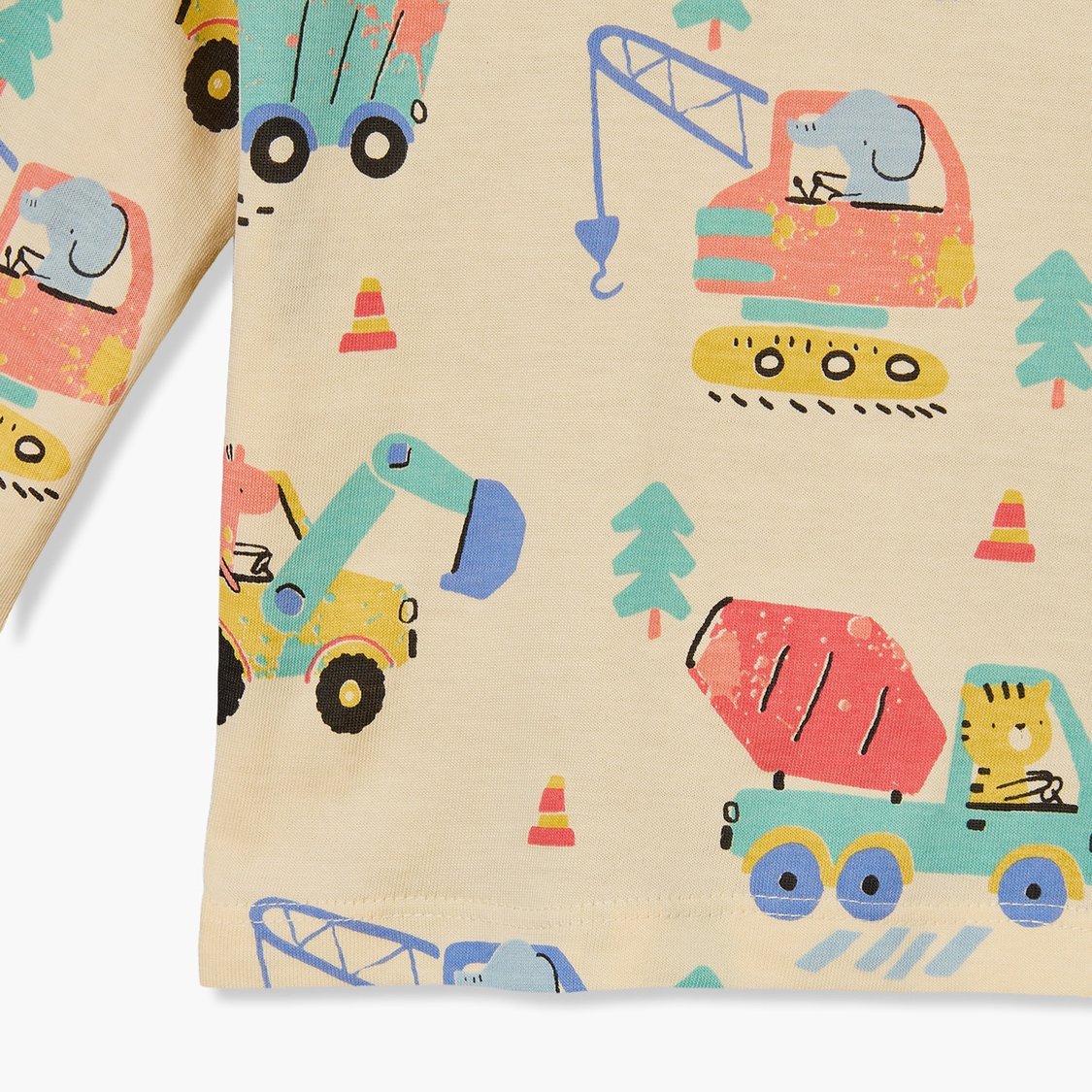 Juniors Construction Vehicle Print T-shirt