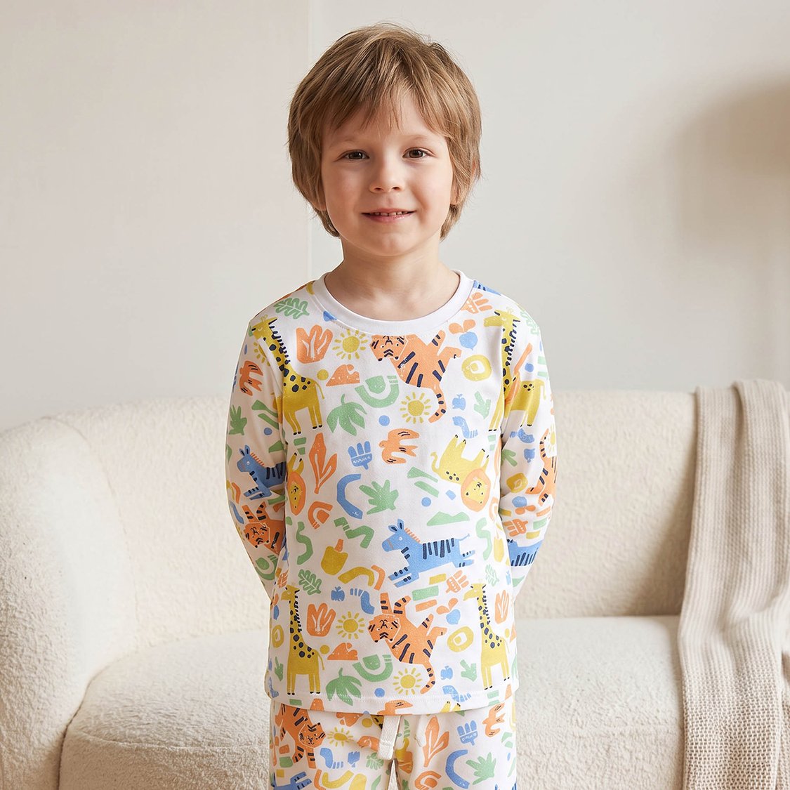 Juniors Safari Print T-shirt with Pyjama Set